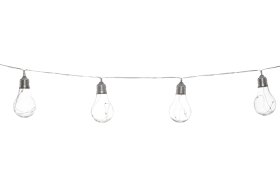 Šviečianti girlianda TARMO, 2 m, 10 vnt. Lempučių, 0,06 W, su saulės arba AA elementais (į komplektaciją neįeina), IP44