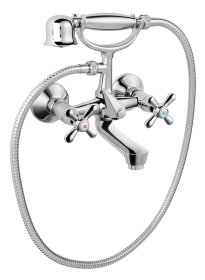 Vonios maišytuvas FERRO Retro, su dušo komplektu, chromuotas, XR11