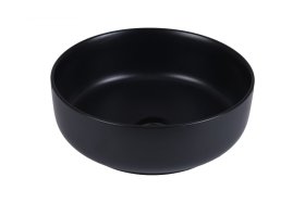 Praustuvas Sofia, 385 x 385 x 140 mm, pastatomas, keramika, juodas, matinis