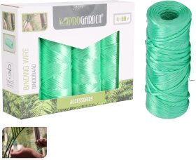 Augalų tvirtinimo siūlai PROGARDEN, žalios sp., rinkinys (4 vnt.), ritinėlis 1 mm x 60 m.