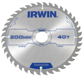 Medžio pjovimo diskas su kietmetaliu IRWIN, 200 mm x 40 T