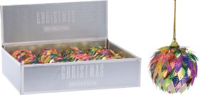 Kalėdinis eglutės žaisliukas iš lapelių Vaivorykštė, 6 cm