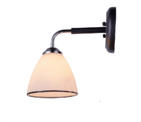 Sieninis šviestuvas BALTIK GAISMA K90230/1W Bk/Cr, E27, 1 x 60W, juodos sp., metalas+stiklas, 200 x 210 x 130 mm