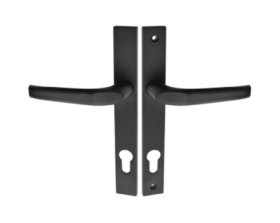 Durų rankena KUHINOKS Magnat, 92 mm cilindrui, su plokštele, KGR_M85S, juodos sp.