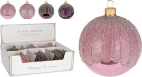 Eglutės žaisliukas, rožinės arba violetinės sp. su blizgučiais, 1 vnt., 100 mm