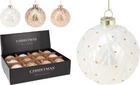 Eglutės žaisliukas, 3 skirtingos spalvos su taškeliais, skersmuo 8 cm