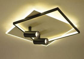 Pakabinamas LED šviestuvas BALTIK GAISMA Mx55759, 57 W, 3000-6000K, 230V, 3003 lm, 530 x 530 x 120 mm, dimeriuojamas, su pultu, juodos/baltos sp.