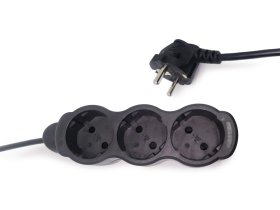 Ilgiklis ORRO, 3 lizd., 10m, be įž., be jungiklio, 2x1.5, juodos sp., 53136