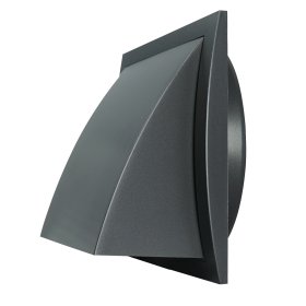 Ventiliacinės grotelės EUROPLAST ND15FVA, d150/190 x 190 mm, plastikinės, su atbuliniu vožtuvu, antracito spalvos