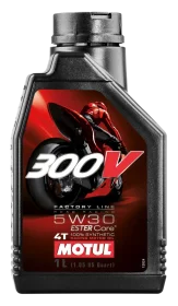 Variklių alyva MOTUL 300V Fl Road Racing 5W30 4T, moto technikai, keturtakčių variklių, sintetinė, benzininiams varikliams, 1L, (104108)