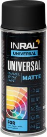 Aerozoliniai dažai INRAL Universal, 400 ml, juodi matiniai, RAL9011