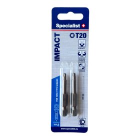 Smūginis sukimo antgalis SPECIALIST+ Torx Grip T20, 50 mm, 2 vnt.