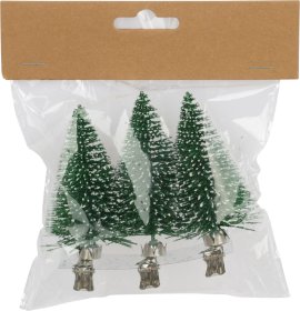 Prisegama Kalėdinė dekoracija Eglė, žalios sp., 3 vnt., 7 cm