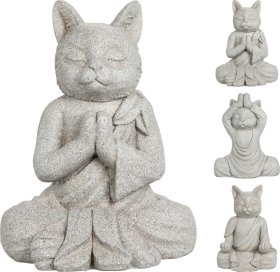 Sodo dekoracija BUDDHA KATINAS, 3 skirtingų dizainų, 29 x 20 x 40 cm.