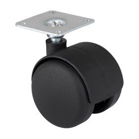 Dvigubas ratukas WALTECO, d-50 mm, su plokštele, apkrova 45 kg