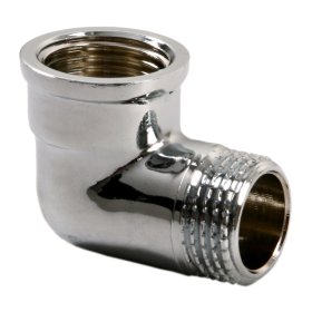 Chromuota alkūnė FERRO, 90°, 3/8'', vidinis/išorinis sriegis