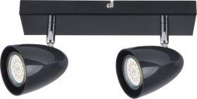 Kryptinis šviestuvas RABALUX Perico 73017, GU10 2X MAX 5W, skermuo 70 mm, IP20, 230V, 50Hz, juodos sp.