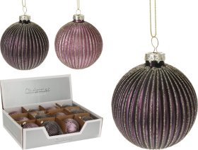 Eglutės žaisliukas, stiklinis, violetinės arba rožinės sp., 1 vnt., 80 mm