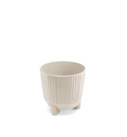 Plastikinis kambarinis vazonas RYFO N ECO WOOD, baltos sp., vazono skersmuo 12,6 cm.