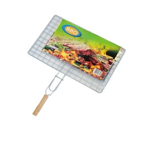 Kepimo grotelės BBQ, medinė rankena, 35 x 24 x 51,4 cm