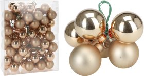 Eglutės žaisliukai, auksinės sp., 6 vnt., 30 mm