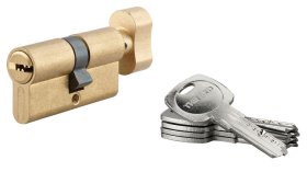 Spynos cilindras SERRUPRIX Tiger 6, su užsuktuku, 5 raktai, žalvarinis, 30x30 mm, 216601