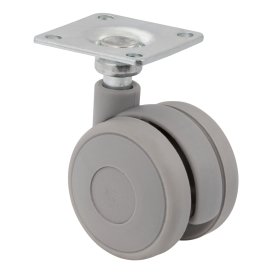 Dvigubas ratukas WALTECO, d-40 mm, su plokštele, apkrova 25 kg
