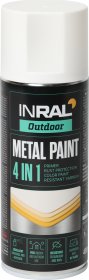 Antikoroziniai dažai INRAL METAL PAINT 4in1, balta sp., matinė, 400ml