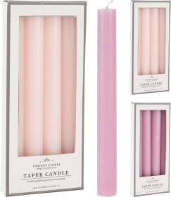 Vakarienės žvakių rinkinys, 4 vnt., 20 cm, rožinės arba šviesiai rožinės sp.