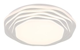 Lubinis LED šviestuvas GLOBO Flordelis, 36W, 230V, 4479lm, 3000/4000/6000K, chromuotas plastikas, atminties funkcija, spalvos fiksavimas, 480x480x80, 48036-36