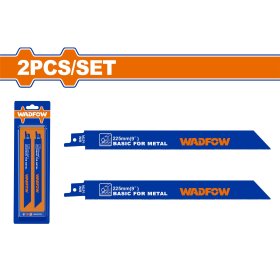 Tiesinio pjūklo pjūkleliai WADFOW, metalui, 14TPI, BIM, 225 mm, 2 vnt., WJT1122BF
