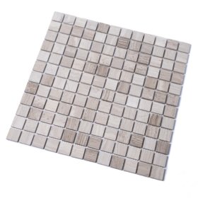 Natūralaus akmens mozaika MONA MOSAICS Lah071-23M, 305 x 305 x 6 mm, spl. dramblio kaulo/šv. pilkas travertinas