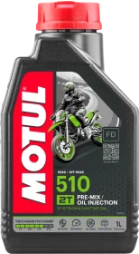 Variklių alyva MOTUL 510 2T, moto technikai, dvitakčių variklių, pusiau sintetinė, benzininiams varikliams, 1L, (104028)