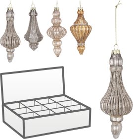 Eglutės žaisliukas, 4 skirtingos formos ir dydžiai, aukso, vario atspalvių