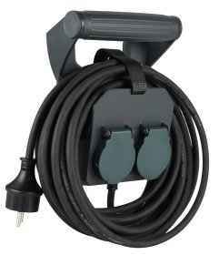 Ilgiklis ELECTRALINE Cord With Organizer, 2 lizd., 10 m, su įž., 3 x 1,5, IP44, su dangteliais, su rėmu laidui suvyniot, 01676