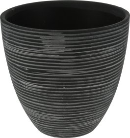 Keraminis lauko vazonas, juodos sp., 13,5 x 13,5 x 13 cm.