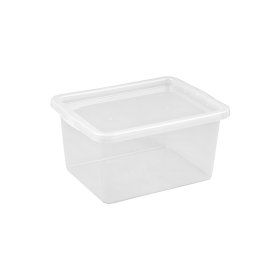 Daiktadėžė PLAST TEAM Basic Box, su dangčiu, skaidri, 42,5 x 21,3 x 33 cm, 20 l
