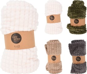 Pledas, 4 skirtingos spalvos: balta/smėlinė/pilka/žalia, 125 x 150 cm