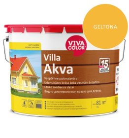 Medinių fasadų dažai VIVACOLOR Villa Akva, 9 l, geltonos 502X sp.