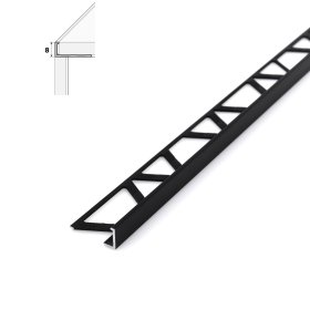 Aliumininė užbaigimo juostelė HESORA H 50 D5, 0,8 x 250 cm, mat, juodos