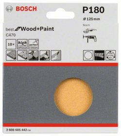 Šlifavimo lapelių rinkinys BOSCH, D 125 mm, K 180, 10 vnt.