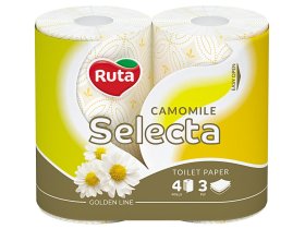 Tualetinis popierius RUTA, 3-jų sluoksnių, 4 vnt., ramunėlių kvapo