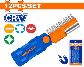 Sukimo antgalių rinkinys su laikikliu WADFOW, 25 mm, 12 vnt., WBS2601