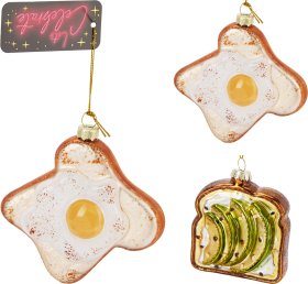 Eglutės žaisliukas Pusryčiai, stiklas, 2 skirtingi dizainai, 7,4 x 2,6 x 8,6 arba 10,4 x 3,3 x 10,4 cm