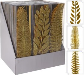 Dekoracijų rinkinys Šakėlė, su blizgučiais, auksinės sp., 3 vnt., 3 skirtingi dizainai