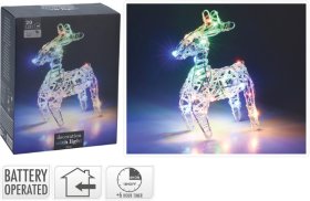 Šviečianti dekoracija Elnias, 20 cm, 20 LED, įvairiaspalvis