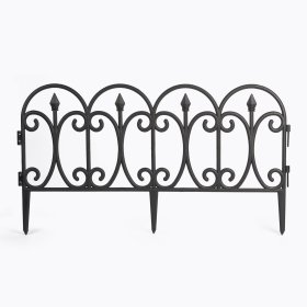 Dekoratyvinė tvorelė HERVIN GARDEN 198453, juoda sp., 600 x 330 mm, 4 vnt.