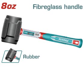 Guminis plaktukas TOTAL, stiklo pluošto rankena, spl. juoda, 0,22 kg, THRUH6808