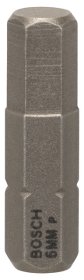 Šešiabriaunis antgalis BOSCH, l=25mm 6,0 mm, Extra Hart, 3 vnt