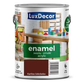Universalus akrilinis emalis LUXDECOR, 2,5 l karšto šokolado spalvos, blizgus